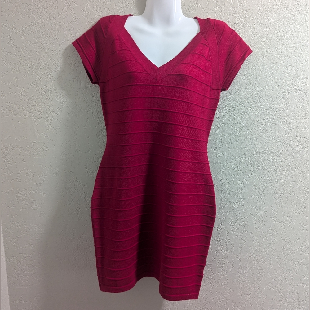 Red shaping dress